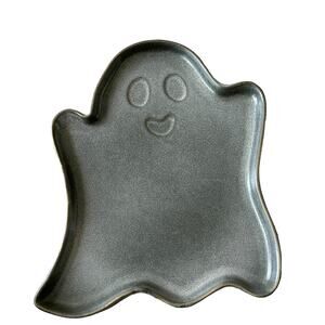 Halloween GHOST Stoneware Serving Plate 10.5in Gray by Cobwebs & Cauldron's New